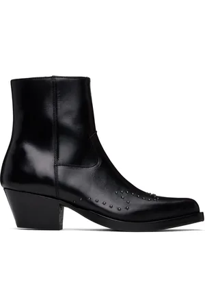 Ernest W. Baker Black Studded Western Boots