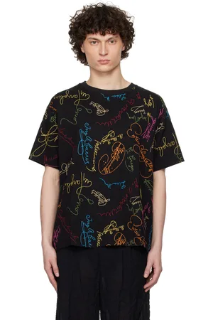 BODE Black Signature Scrawl Boxy T-shirt