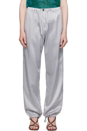 DRIES VAN NOTEN Gray Drawstring Trousers