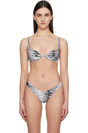 Miaou White & Black Cora Bikini Top