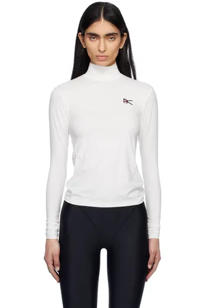 District Vision White Paneled Long Sleeve Mock Sport T-shirt