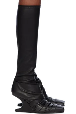 Rick Owens Black Cantilever Tall Boots