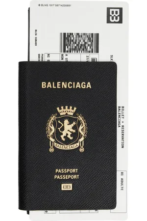 Balenciaga Black Passport Long 1 Ticket Wallet