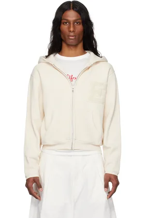 ERL Off-White Varsity Zip-Up Hoodie