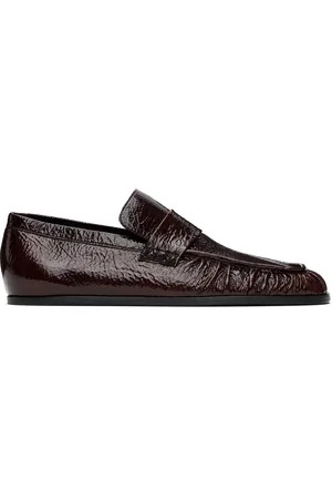 Jil Sander Burgundy Patent Leather Loafers