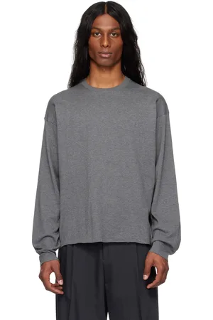YLÈVE Gray Gas Singeing Cotton T-shirt