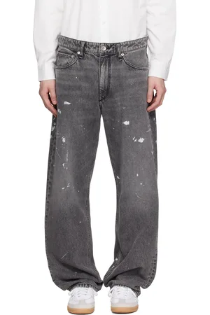 RAG&BONE Gray Fit 4 Hand-Painted Straight Fit Jeans
