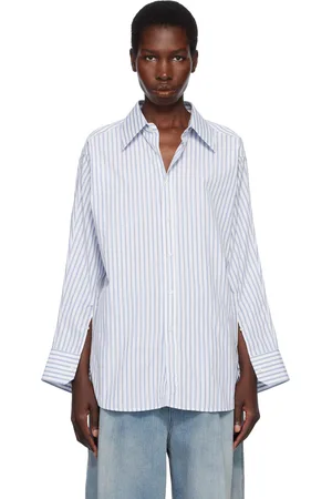 Maison Margiela Blue & White Stripe Cotton Shirt