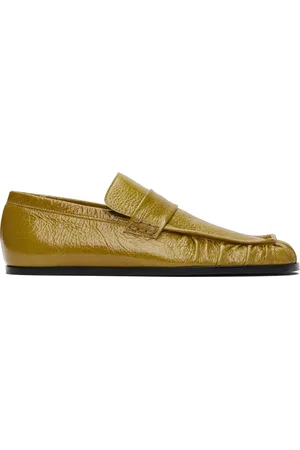 Jil Sander Yellow Patent Leather Loafers