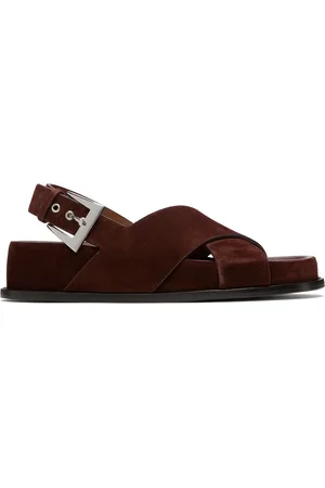PARIS TEXAS Brown Brooklyn Flat Sandals