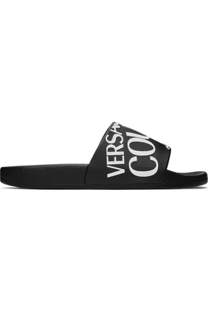 VERSACE Black Embossed Slides