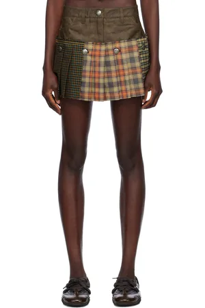 Andersson Bell Brown Molly Micro Detachable Skort Faux-Leather Shorts