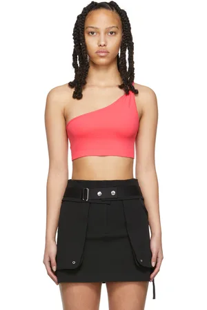 Helmut Lang Pink Twisted One Shoulder Bra