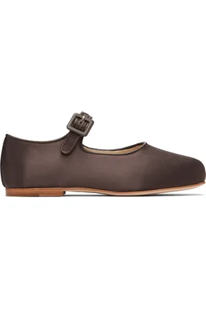 SANDY LIANG Brown Mary Jane Pointe Ballerina Flats