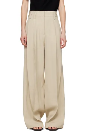 Jil Sander Beige Voluminous Pleated Trousers