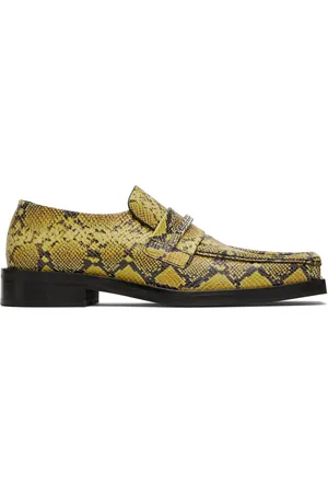 MARTINE ROSE Yellow & Black Square Toe Loafers