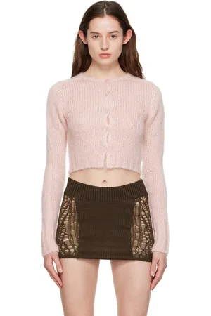 DANIELLE GUIZIO Fuzzy Cropped Cardigan