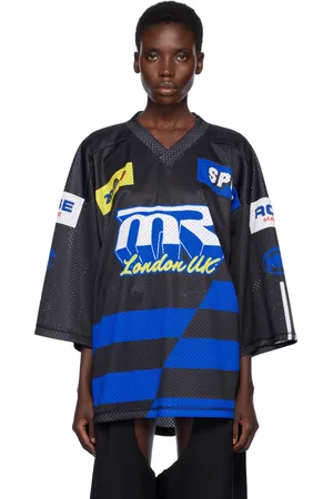 MARTINE ROSE Black Oversized Football T-shirt