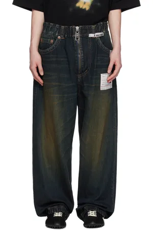 Maison Mihara Yasuhiro Navy Amateur Sewn Like Wide Denim Jeans
