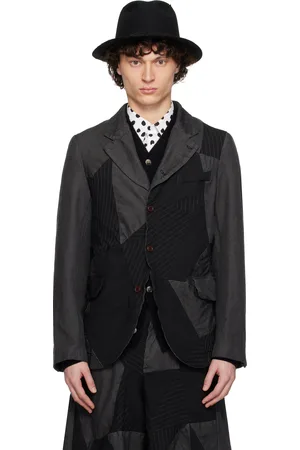 Comme des Garçons Black Gabardine Patchwork Blazer