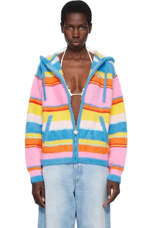 Casablanca Multicolor Fluffy Stripe Oversized Hoodie