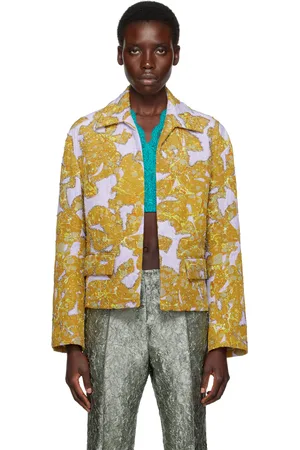DRIES VAN NOTEN Green & Purple Beaded Jacket