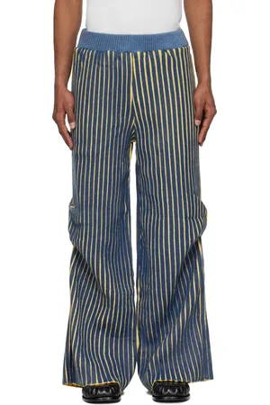 Stanley Navy & Yellow Warped Ribbed Trousers