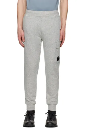 C.P. Company Gray Diagonal Raised Fleece Lens Sweatpants