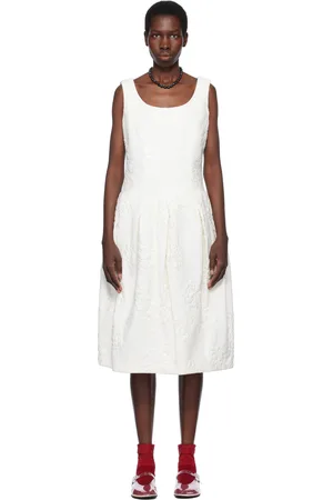 Comme des Garçons Floating Jacquard Flower Pattern Midi Dress