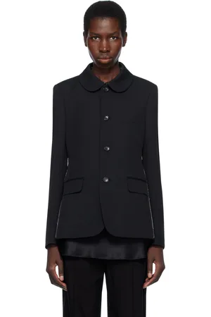 Comme des Garçons Black Wool Gabardine Blazer