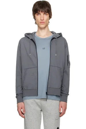 C.P. Company Gray Light Fleece Full Zip Hoodie