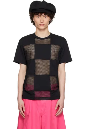 Comme des Garçons Black Polyester Piqué x Mesh T-shirt