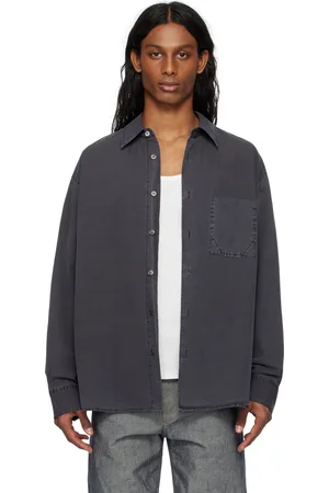 Solid Black Cotton Poplin Shirt