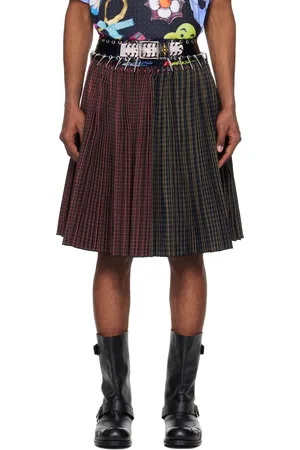 Chopova Lowena SSENSE Exclusive Pink & Navy Cotton Knee Carabiner Skirt