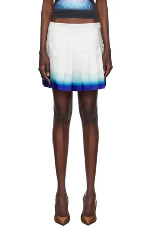 Casablanca Casa Way Skate Pleated Silk Miniskirt