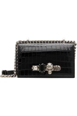 Alexander McQueen Black Mini Jewelled Satchel
