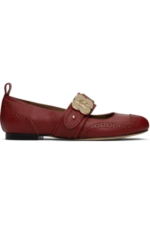 Shushu/Tong Red Round-Toe Ballerina Flats
