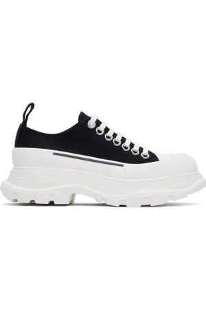 Alexander McQueen Black & White Tread Slick Sneakers