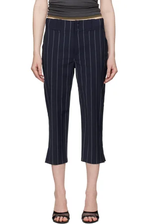 Alexander Wang Navy Baseball Pinstripe Capri Trousers