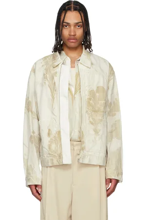 DRIES VAN NOTEN Beige & Off-White Printed Jacket
