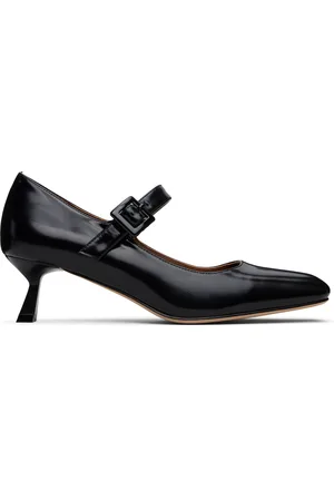Shushu/Tong Black Square-Toe Mid Heels