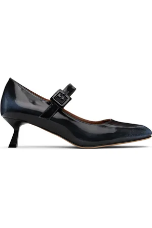 Shushu/Tong Blue & Black Square-Toe Mid Heels