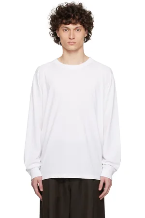 YLÈVE White Supima Cotton Cupra Long Sleeve T-shirt
