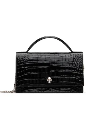 Alexander McQueen Black Top Handle Skull Bag