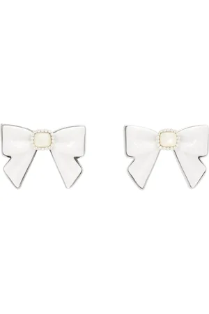 Shushu/Tong Silver & YVMIN Edition Ceramics Bowknot Nacre Earrings