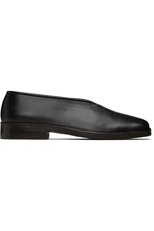 LEMAIRE Black Flat Piped Slippers
