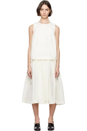 CASEY CASEY Off-White Astrid Midi Dress