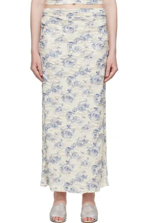 Bec & Bridge Off-White & Blue Riva Maxi Skirt
