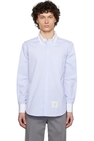 Thom Browne Blue & White Straight Fit L/S BD Shirt