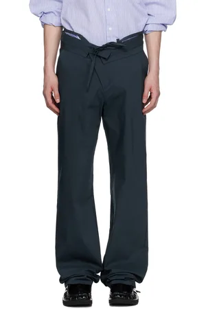 OTTOLINGER Navy Double Fold Suit Trousers